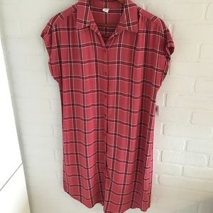 NWOT - Old Navy Grunge Plaid Shirt Dress Women Size M